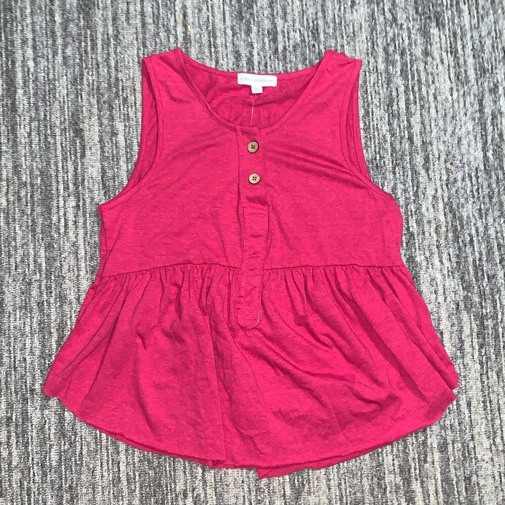 Brand New Coco + Jamieson Women's M Peplum Pink Sleeveless Blouse‎ Top Babydoll